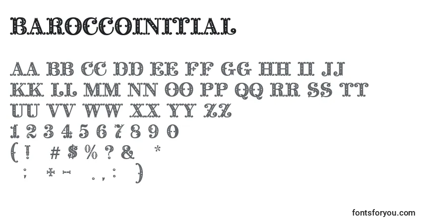 Шрифт BaroccoInitial – алфавит, цифры, специальные символы