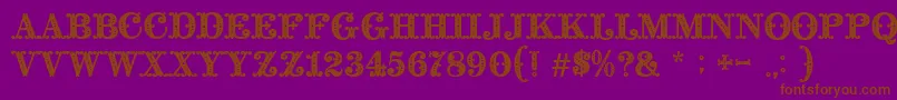 BaroccoInitial-Schriftart – Braune Schriften auf violettem Hintergrund