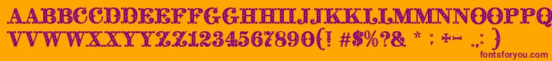 BaroccoInitial Font – Purple Fonts on Orange Background