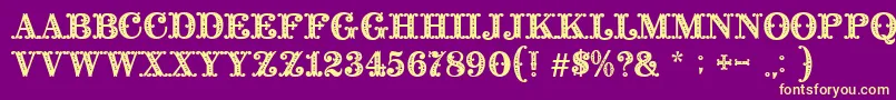 Шрифт BaroccoInitial – жёлтые шрифты на фиолетовом фоне