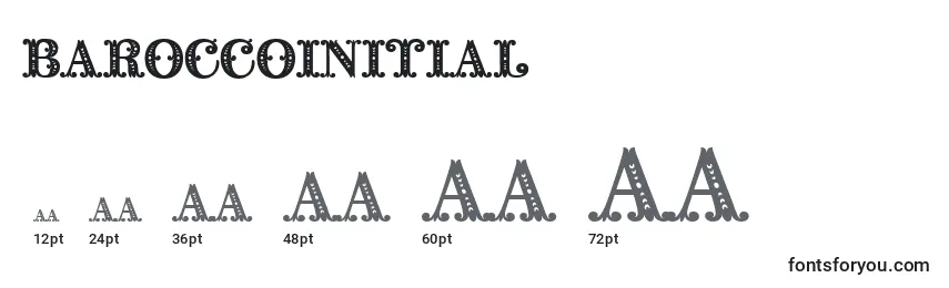 BaroccoInitial Font Sizes