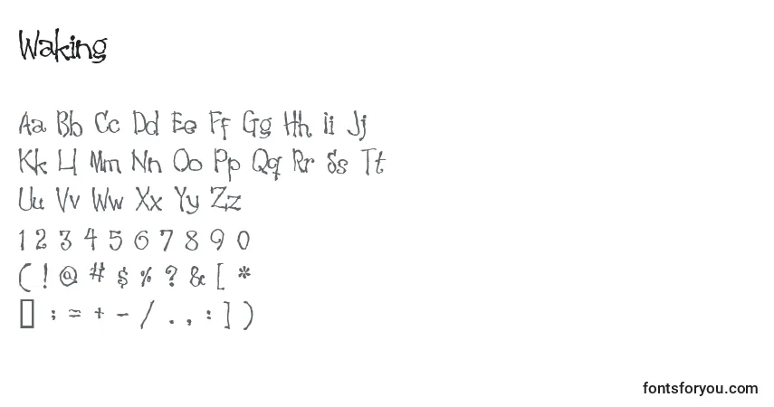 Czcionka Waking – alfabet, cyfry, specjalne znaki