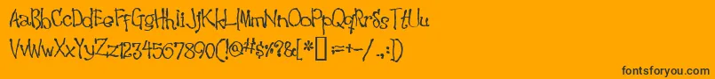 Waking-Schriftart – Schwarze Schriften auf orangefarbenem Hintergrund