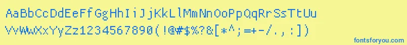 Czcionka Basis33 – niebieskie czcionki na żółtym tle