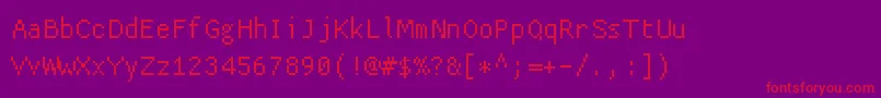 フォントBasis33 – 紫の背景に赤い文字