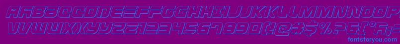 Defconzerooutital Font – Blue Fonts on Purple Background