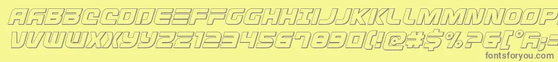 Fonte Defconzerooutital – fontes cinzas em um fundo amarelo