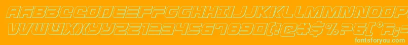 Шрифт Defconzerooutital – зелёные шрифты на оранжевом фоне
