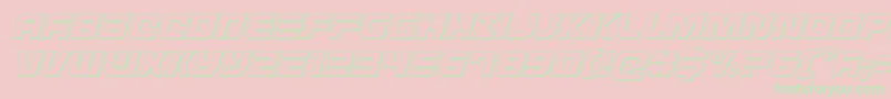 Defconzerooutital Font – Green Fonts on Pink Background