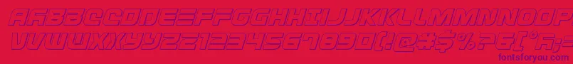 Шрифт Defconzerooutital – фиолетовые шрифты на красном фоне