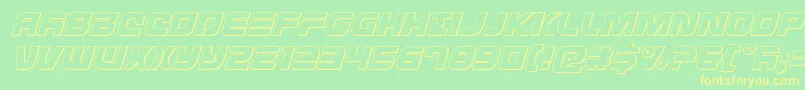 Шрифт Defconzerooutital – жёлтые шрифты на зелёном фоне