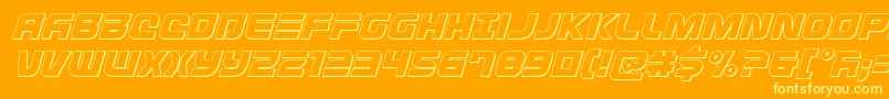 Defconzerooutital Font – Yellow Fonts on Orange Background