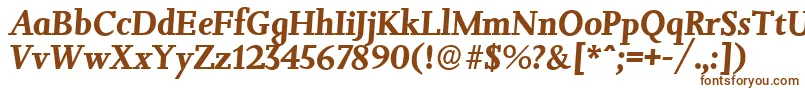 JessicaserialBolditalic-fontti – ruskeat fontit valkoisella taustalla