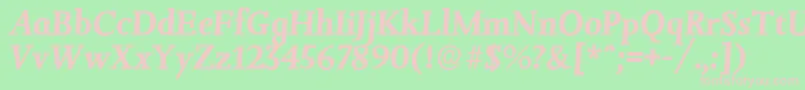 JessicaserialBolditalic Font – Pink Fonts on Green Background