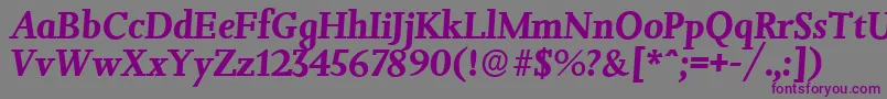 Шрифт JessicaserialBolditalic – фиолетовые шрифты на сером фоне