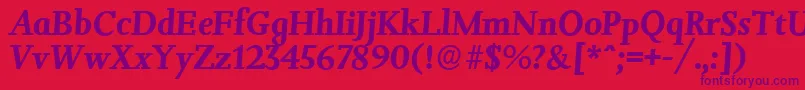 JessicaserialBolditalic Font – Purple Fonts on Red Background