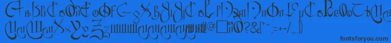 フォントClementRegular – 黒い文字の青い背景