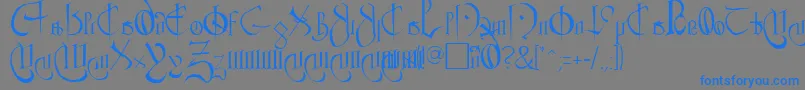 ClementRegular-Schriftart – Blaue Schriften auf grauem Hintergrund