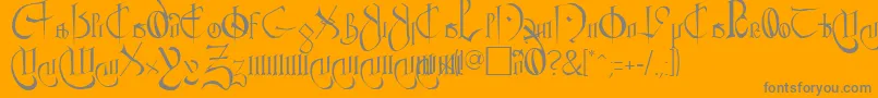 ClementRegular Font – Gray Fonts on Orange Background