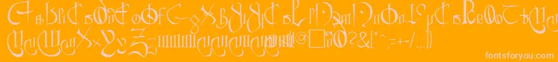 ClementRegular-Schriftart – Rosa Schriften auf orangefarbenem Hintergrund