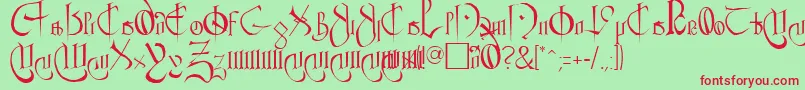 ClementRegular Font – Red Fonts on Green Background