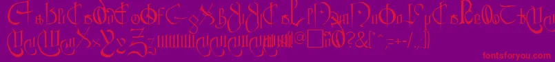 ClementRegular Font – Red Fonts on Purple Background