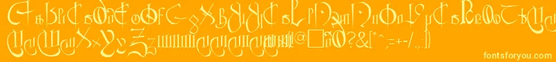 ClementRegular Font – Yellow Fonts on Orange Background