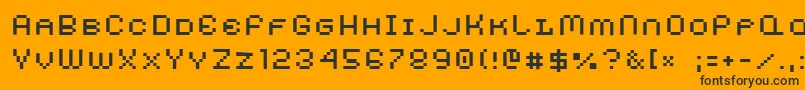 AuxDotbitcXtraSmallcaps Font – Black Fonts on Orange Background