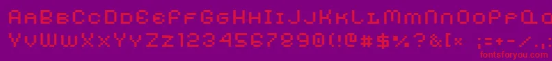 Шрифт AuxDotbitcXtraSmallcaps – красные шрифты на фиолетовом фоне