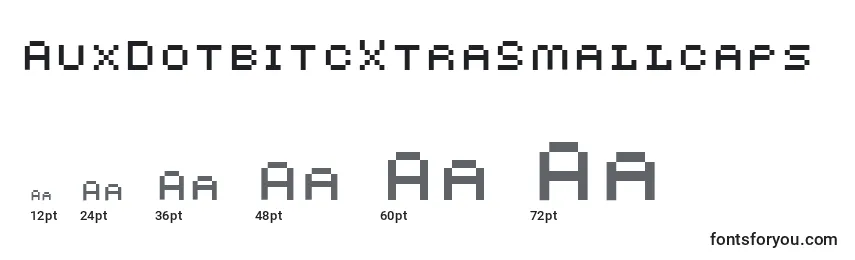 Размеры шрифта AuxDotbitcXtraSmallcaps
