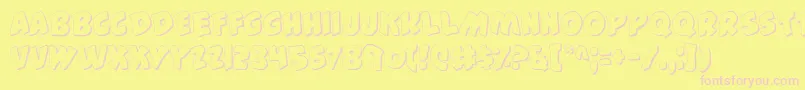 44s Font – Pink Fonts on Yellow Background