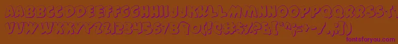 44s Font – Purple Fonts on Brown Background