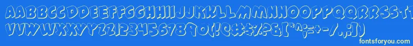 44s Font – Yellow Fonts on Blue Background
