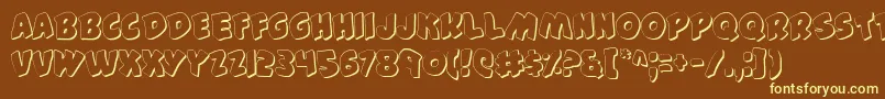 44s Font – Yellow Fonts on Brown Background