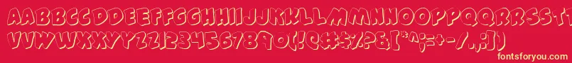 44s Font – Yellow Fonts on Red Background