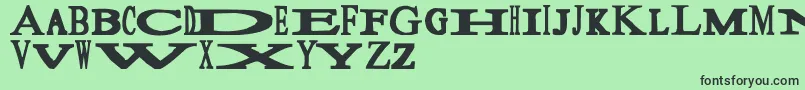 Sloopy Font – Black Fonts on Green Background