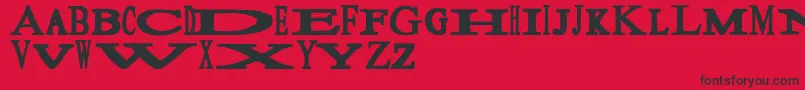 Sloopy Font – Black Fonts on Red Background