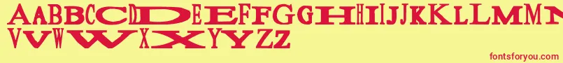 Sloopy Font – Red Fonts on Yellow Background