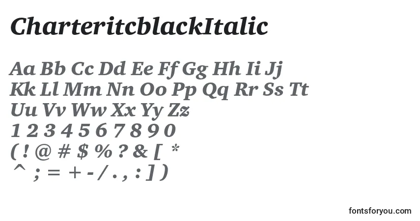 CharteritcblackItalic (22883)フォント–アルファベット、数字、特殊文字