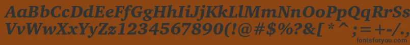 CharteritcblackItalic Font – Black Fonts on Brown Background