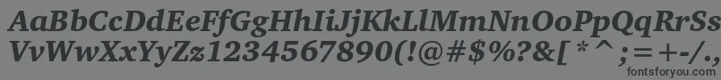 フォントCharteritcblackItalic – 黒い文字の灰色の背景