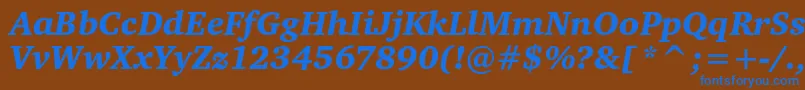 CharteritcblackItalic Font – Blue Fonts on Brown Background