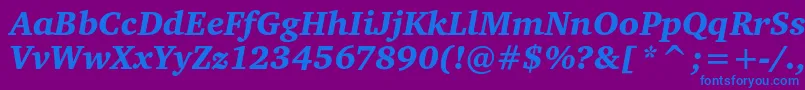 Шрифт CharteritcblackItalic – синие шрифты на фиолетовом фоне