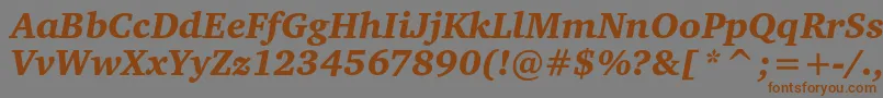 CharteritcblackItalic Font – Brown Fonts on Gray Background