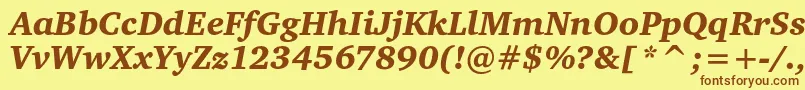 CharteritcblackItalic Font – Brown Fonts on Yellow Background