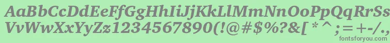 CharteritcblackItalic Font – Gray Fonts on Green Background