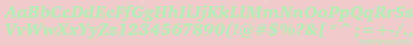 CharteritcblackItalic Font – Green Fonts on Pink Background
