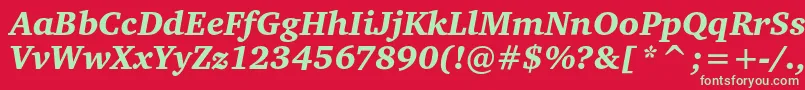 Czcionka CharteritcblackItalic – zielone czcionki na czerwonym tle