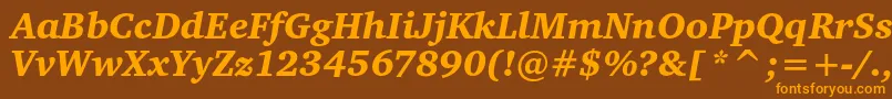 CharteritcblackItalic Font – Orange Fonts on Brown Background