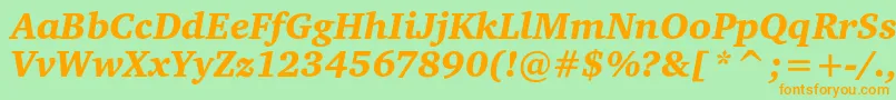 CharteritcblackItalic Font – Orange Fonts on Green Background